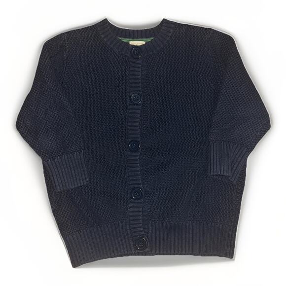 LL Bean Women’s 3/4 Sleeve Knit Cardigan Sweater Large Navy Blue 20x23 - Picture 1 of 4